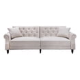 thumbnail image 1 of Pemberly Row 87.8'' Convertible Cream Velvet Sofa Bed Sleeper, 1 of 9