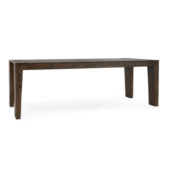 Pemberly Row 89" Reclaimed Oak Wood Transitional Dining Table in Brown