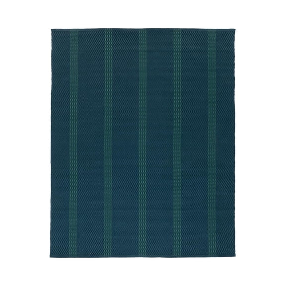 Pemberly Row 8x10 Handwoven Performance Stripe Deep Blue Area Rug