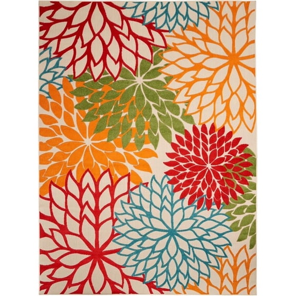 Pemberley Row Polypropylene Green Tropical Rug Rectangular Indoor/Outdoor Stain Resistant 114" x 156"