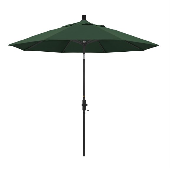 Pemberly Row 9' Black Patio Umbrella in Olefin Hunter Green