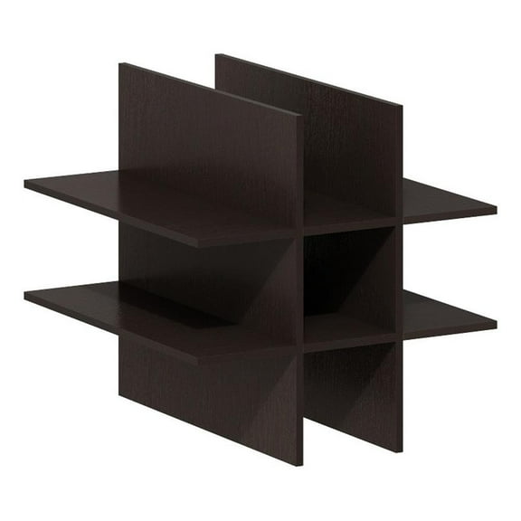 Pemberly Row 9-Compartment Bottle Storage Cube Organizer Insert in Dark Oak