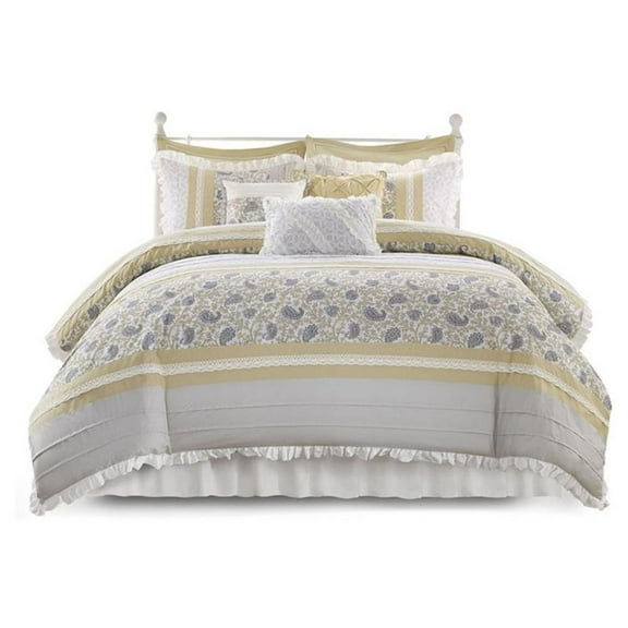 Pemberly Row 9-Piece Polyester Cotton Percale Comforter Set in Yellow