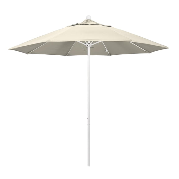 Pemberly Row 9' White Market Umbrella in Olefin Beige