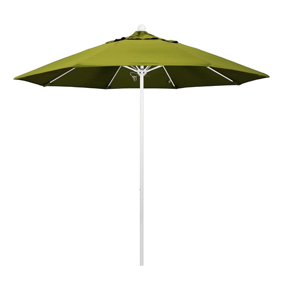 Pemberly Row 9' White Market Umbrella in Olefin Kiwi