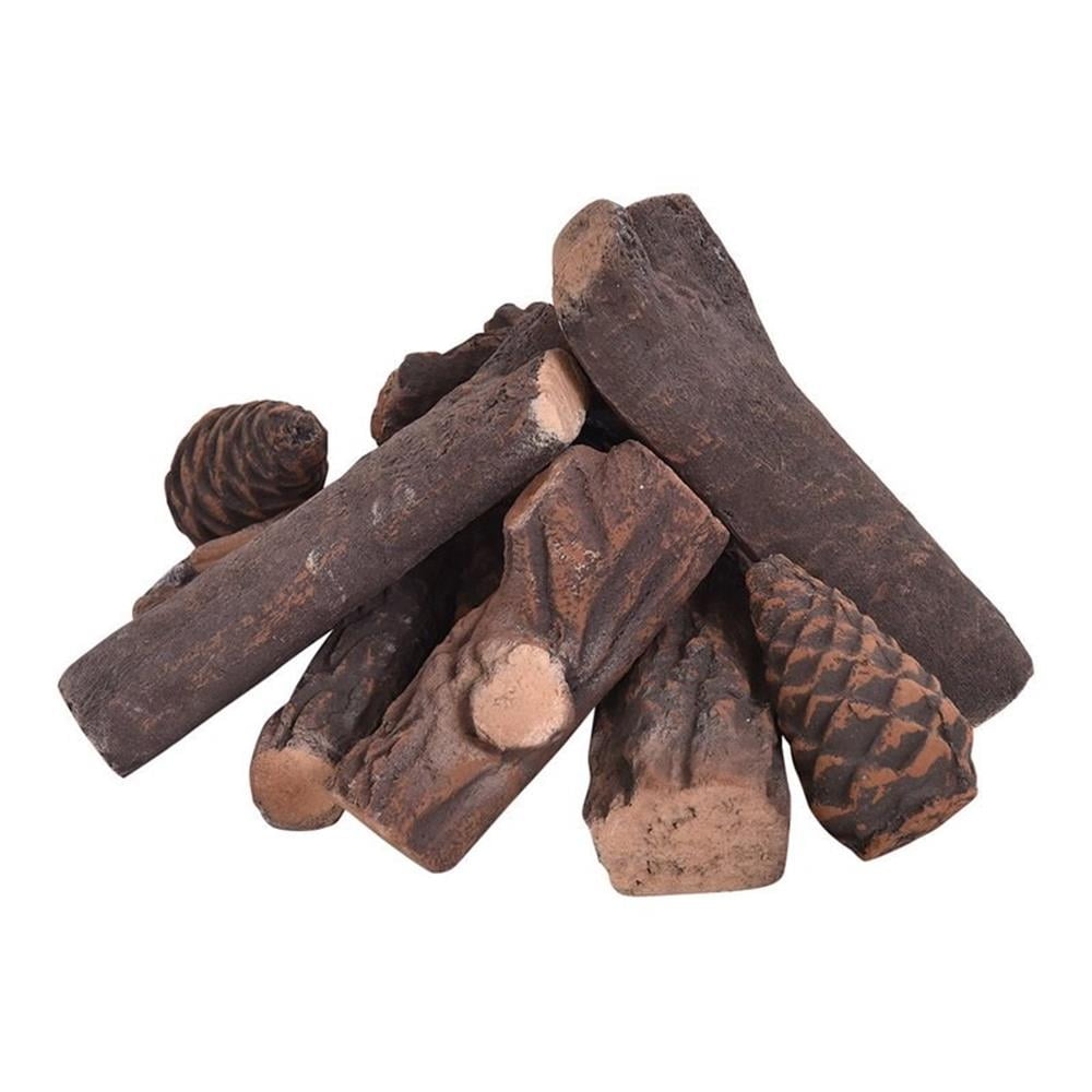 Realistic Ceramic Wood Log Set for Indoor/Outdoor Fireplaces