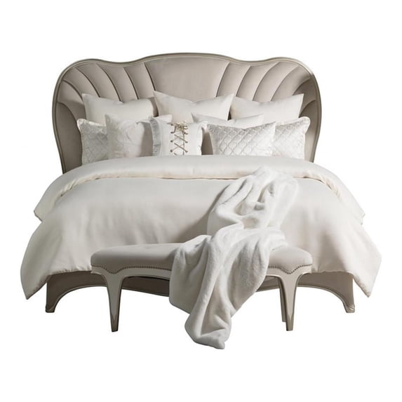 Pemberly Row 9-piece Fabric Queen Comforter Set in Ivory/Natural