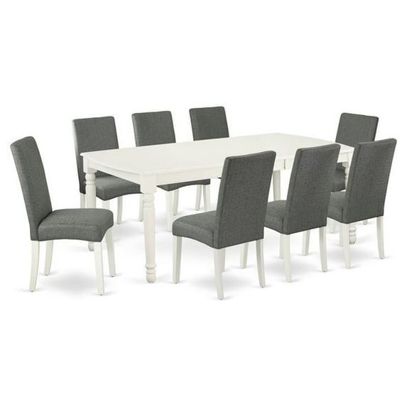 Pemberly Row 9-piece Wood Dining Set in Linen White/Gray