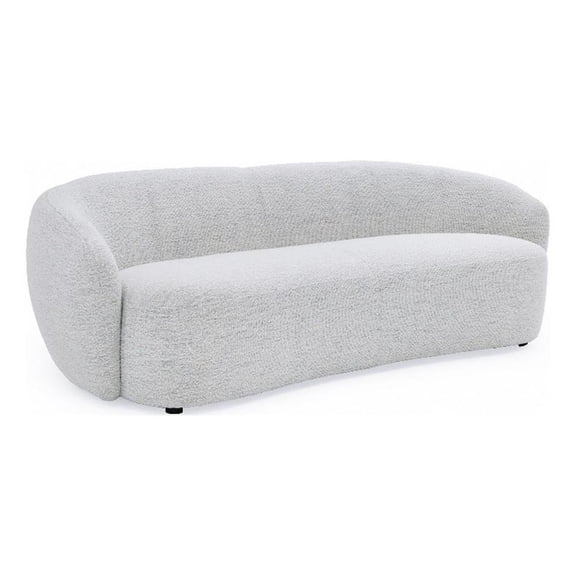 Pemberly Row 90" Contemporary Sofa with Curved Round Back in Plush Off White