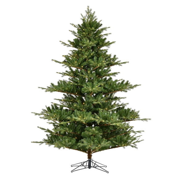 Pemberly Row 90" Green Plastic Sherwood Fir LED Lights Artificial Christmas Tree