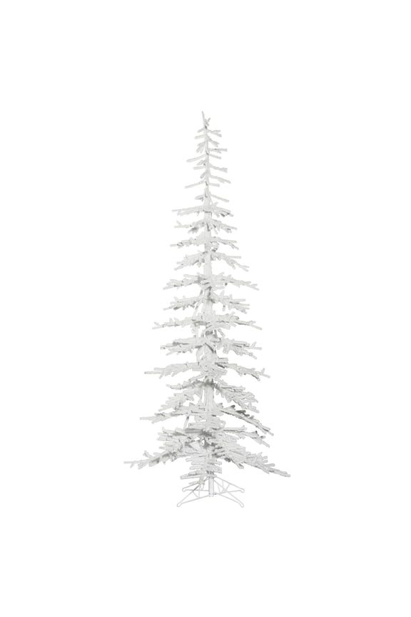 90" PVC Kuna Pine Unlit Artificial Christmas Tree in Flocked White