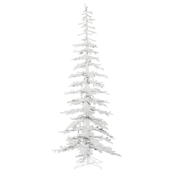 Pemberly Row 90" PVC Kuna Pine Unlit Artificial Christmas Tree in Flocked White