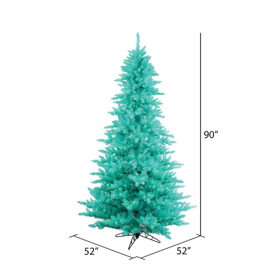 Pemberly Row 90" Plastic Fir Dura-lit LED Artificial Christmas Tree in Aqua Blue