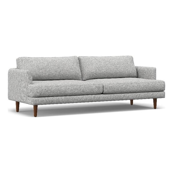 Pemberly Row 90"W Modern Sofa in Mist Gray Woven-Blend Fabric