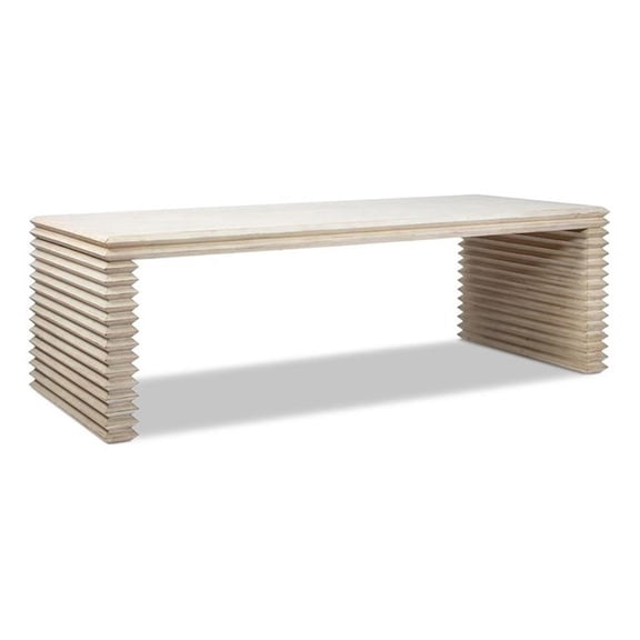 Pemberly Row 94" Stacked Geometric Waterfall Dining Table for 8 - Reclaimed Pine