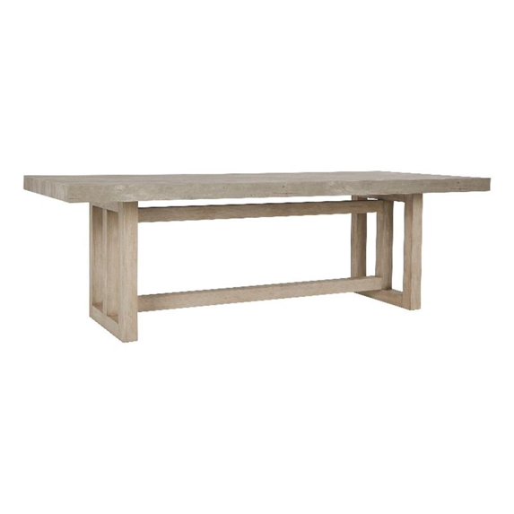 Pemberly Row 94" Transitional Pine Solid Wood Dining Table in Natural Brown