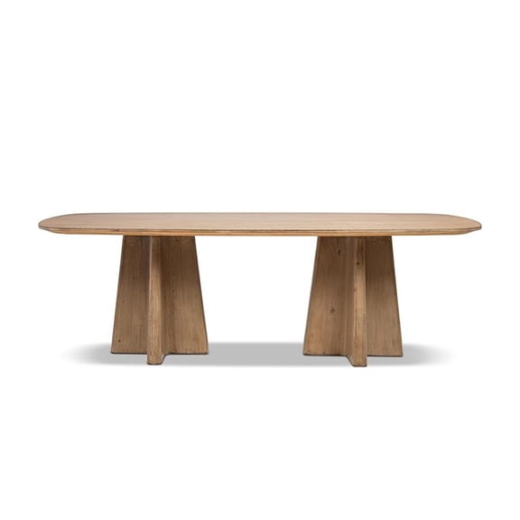 Pemberly Row 95" 8-Seater Reclaimed Pine Wood Dining Table in Natural Brown