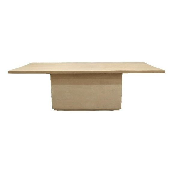 Pemberly Row 96" Solid Mango Wood Dining Table in Stone Natural Finish
