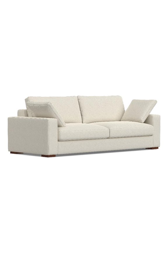 96 inch Wide Sofa in Off White Performance Fabric