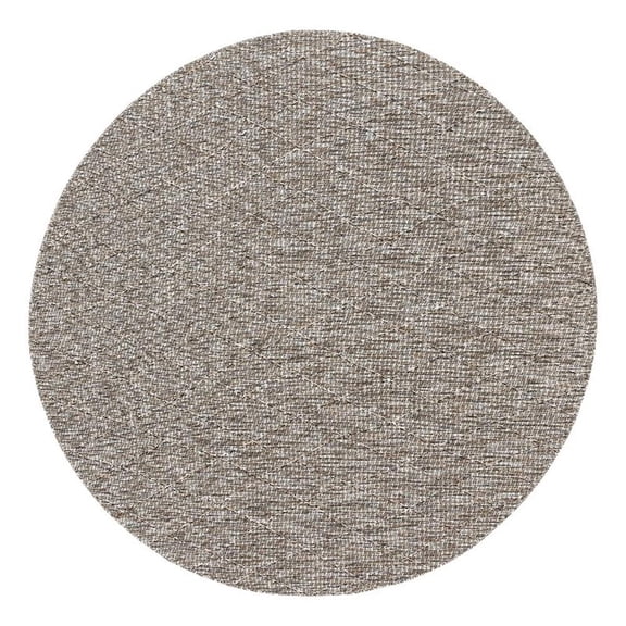 Pemberly Row 96"x96" Round Contemporary Fabric Rug in Gray/Mocha