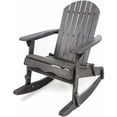 thumbnail image 1 of Pemberly Row Acacia Wood Adirondack Rocking Chair in Dark Grey, 1 of 23