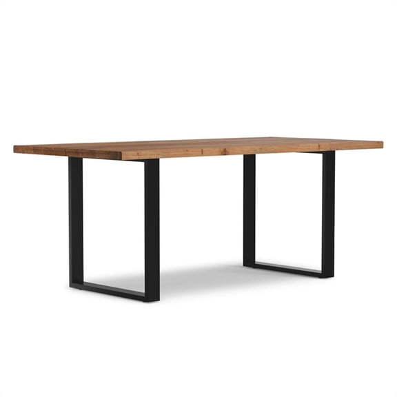 Pemberly Row Acacia Wood Modern Industrial Dining Table in Natural