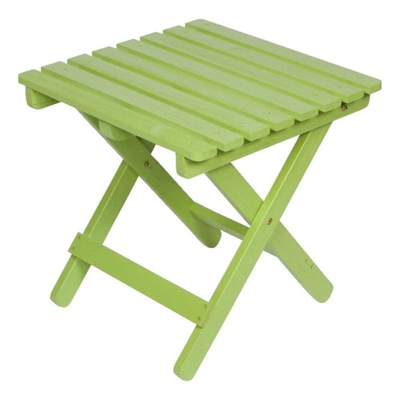 Pemberly Row Adirondack Square Cedar Wood Foldable Side Table in Green
