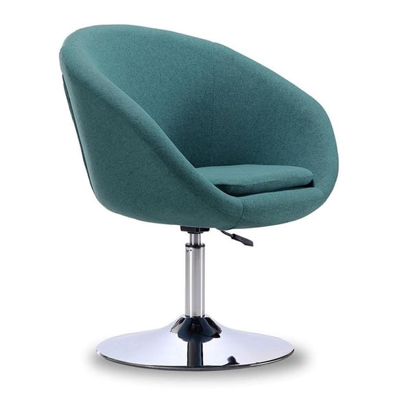 Pemberly Row Adjustable Height Contemporary Fabric Accent Chair in Sky Blue