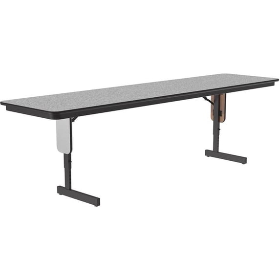 Fixed Height Rows Table Pemberly Row Adjustable Height Metal/Wood Folding Seminar Table in Gray ...
