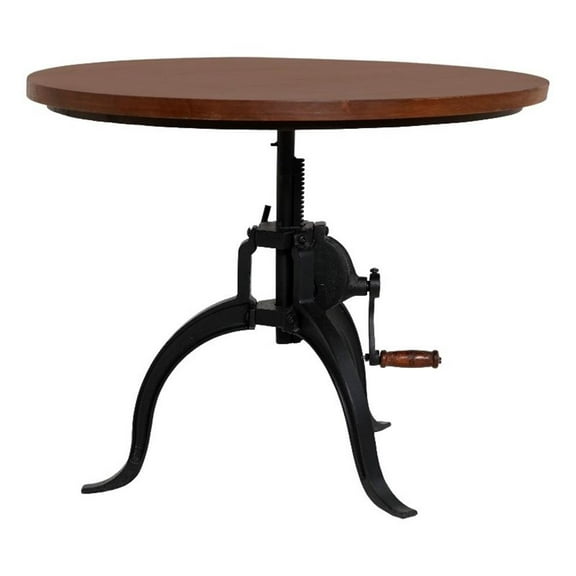 Pemberly Row Adjustable Height Wood Coffee Table in Brown/Black