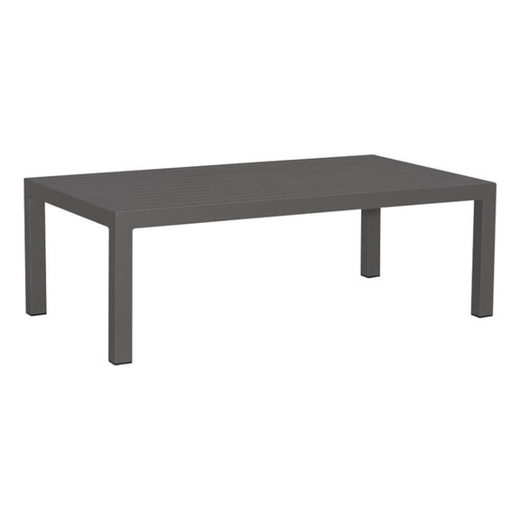 Pemberly Row Aluminum Outdoor Cocktail Table UV Resistant in Gray Granite
