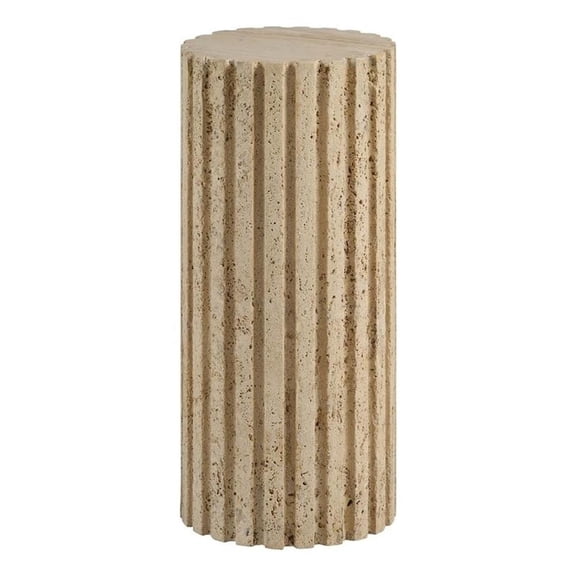 Pemberly Row Anchor Shaped Stone Accent Table in Natural Stone