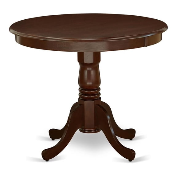 Pemberly Row Antique 36" Round Wood Dining Table in Mahogany
