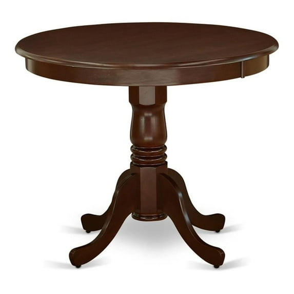 Pemberly Row Antique 36" Round Wood Dining Table in Mahogany