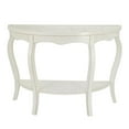 thumbnail image 1 of Pemberly Row Antiqued Carved Transitional Wood/Glass Console Table in White, 1 of 6