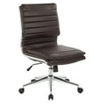 thumbnail image 1 of Pemberly Row Armless Mid Back Manager's Faux Leather Chrome Base Chair- Espresso, 1 of 7