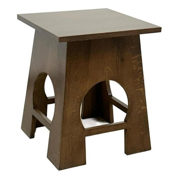 Pemberly Row Arts and Crafts / Mission Taboret End Table - Walnut