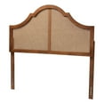 thumbnail image 1 of Pemberly Row Ash Walnut Finished Wood Queen Size Headboard with Rattan, 1 of 8
