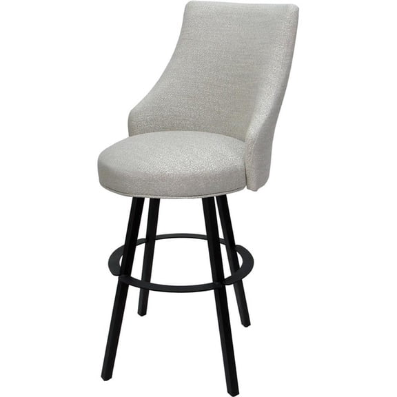 Pemberly Row Bar Stool Swivel Metal 30" Seat - Plus in Stone with Black