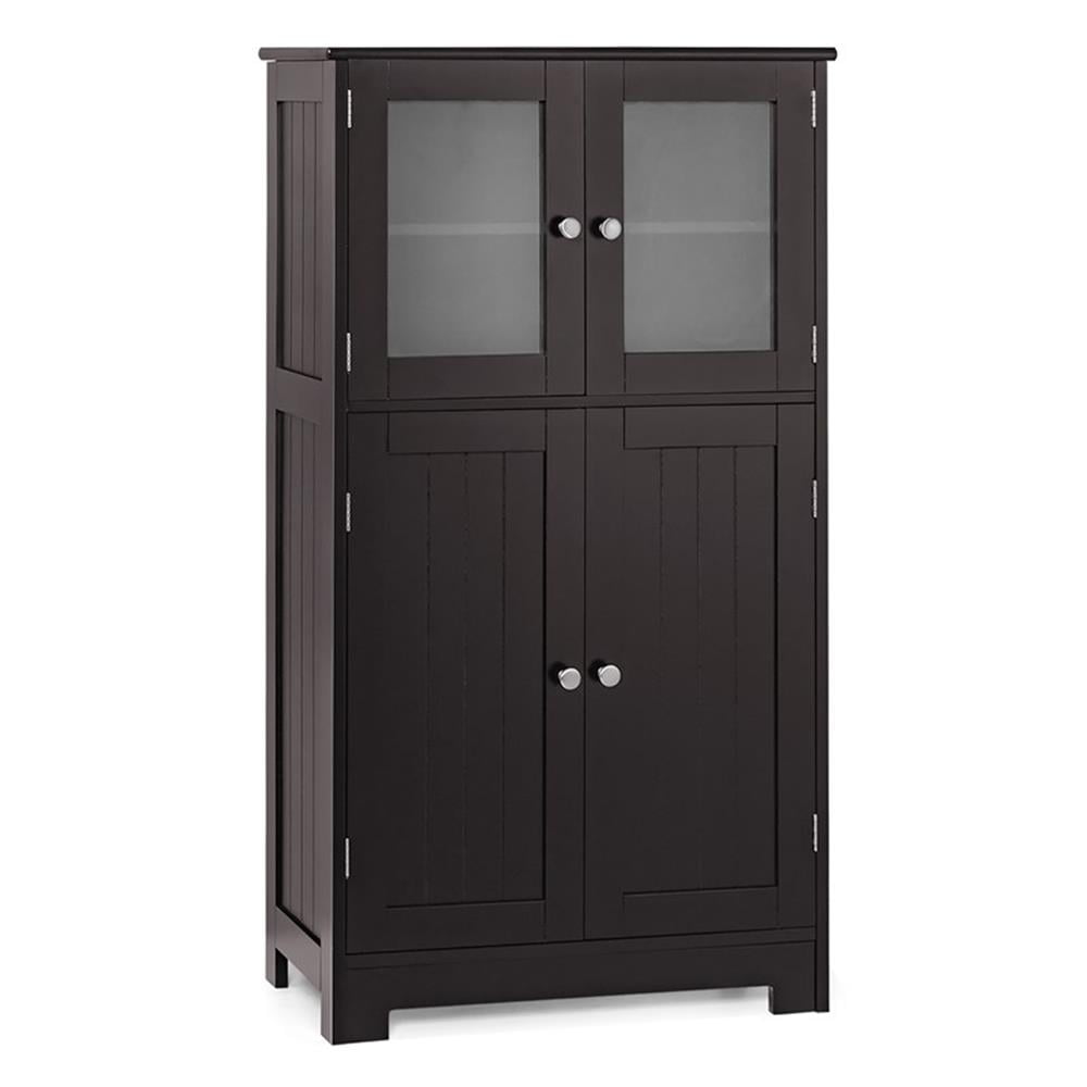 Pemberly Row Bathroom Floor Storage Cabinet Kitchen Cupboard Brown ...