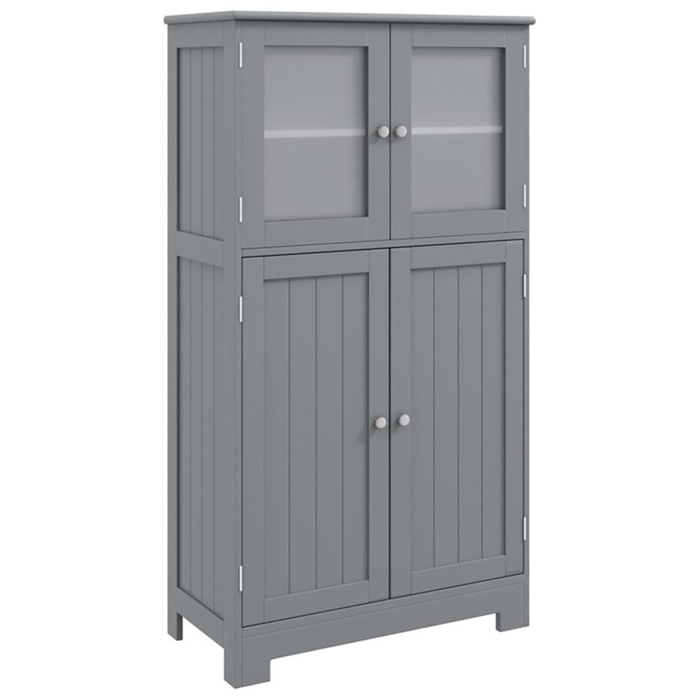 Pemberly Row Bathroom Floor Storage Cabinet Kitchen Cupboard Gray ...