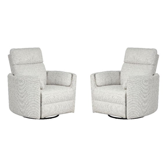 Pemberly Row Beauty Quartz Power Swivel Glider Recliner Two Pack