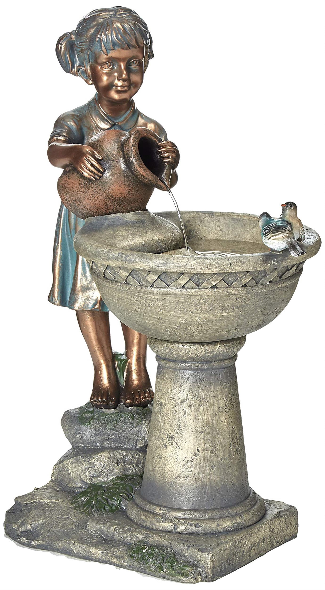Pemberly Row Bird Bath Outdoor Water Fountain