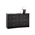 thumbnail image 1 of Pemberly Row Black Condo Sized 6 Drawer Double Dresser, 1 of 2