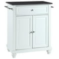 thumbnail image 1 of Pemberly Row Black Granite Top Portable Kitchen Island in White, 1 of 7