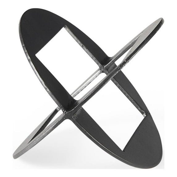 Pemberly Row Black Iron Small Gunmetal Geometric Decorative Object