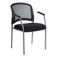 thumbnail image 1 of Pemberly Row Black Mesh Back with Padded Fabric Seat Visitor's Chair with Arms, 1 of 5