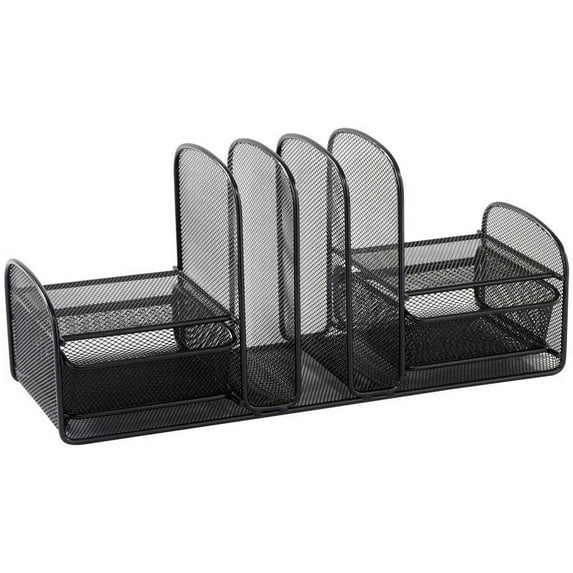 Pemberly Row Black Mesh Multi-Purpose Desk Organizer