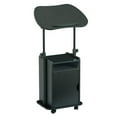thumbnail image 1 of Pemberly Row Black Rolling Laptop Cart - Adjustable Height Desk with Storage, 1 of 12