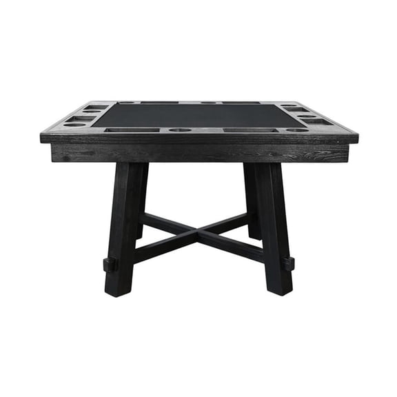 Pemberly Row Black Square Reversible Poker and Dining Table with Storage